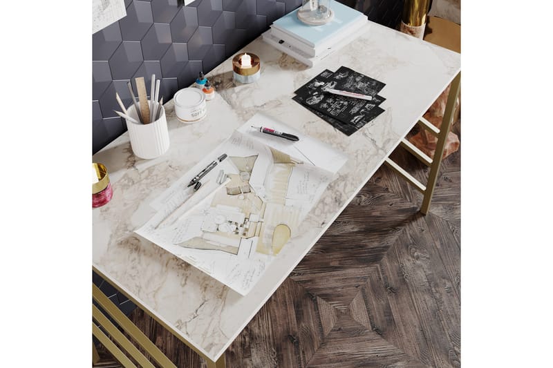 Sotinge Skrivebord 120 cm - Guld - Møbler - Borde - Kontorbord - Skrivebord