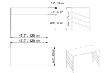 Sotinge Skrivebord 120 cm - Guld - Møbler - Borde - Kontorbord - Skrivebord