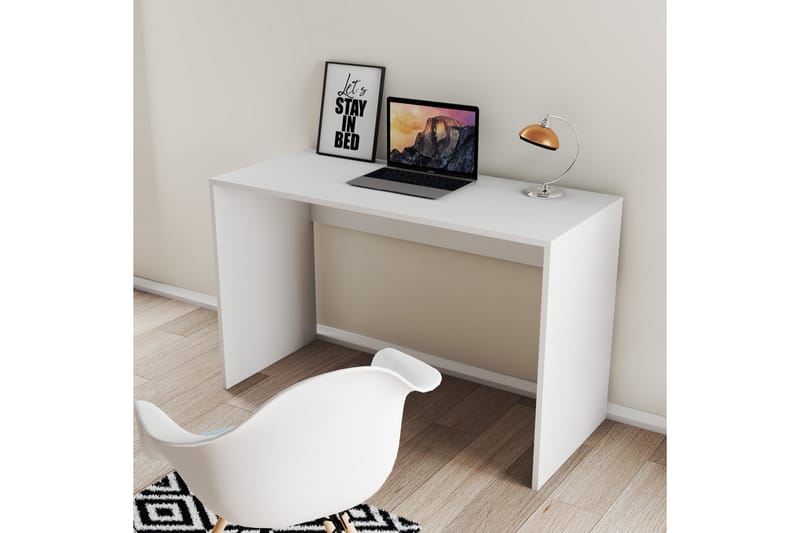 Sotinge Skrivebord 120x75x120 cm med opbevaring - Hvid - Skrivebord