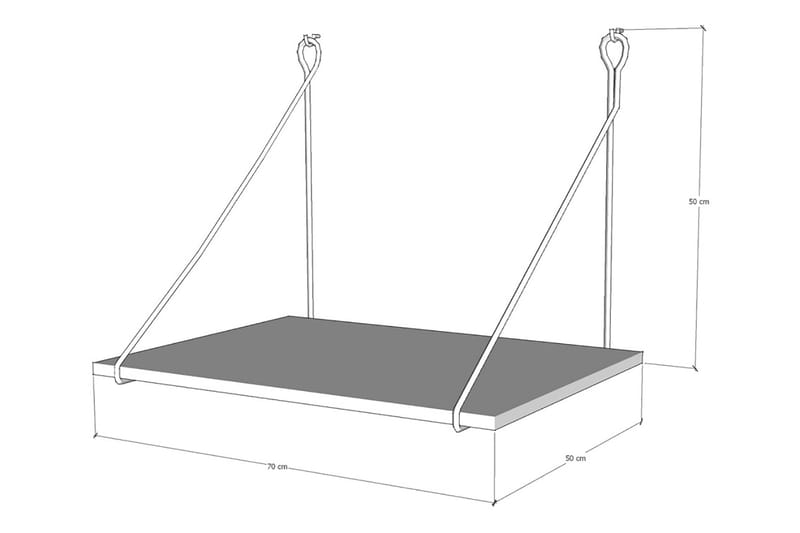 Sotinge Vægskrivebord 70 cm - Brun - Møbler - Borde - Kontorbord - Skrivebord