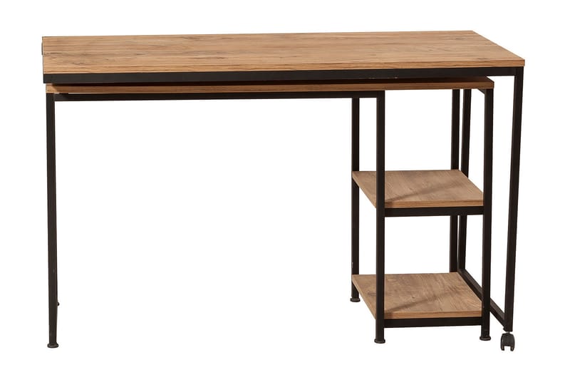 Soubiran Skrivebord 127 cm med Opbevaring Hylder - Natur/Sort - Møbler - Borde - Kontorbord - Skrivebord