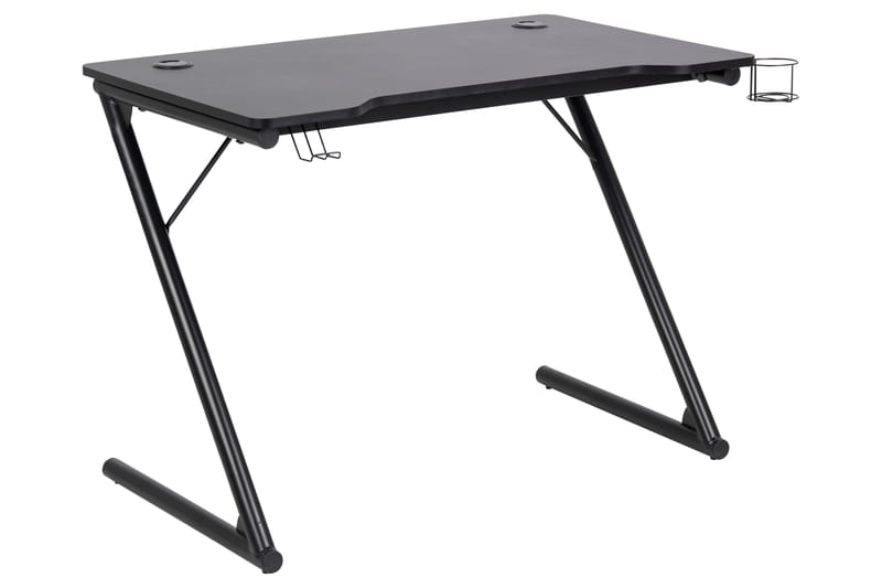 Starner Skrivebord 100 cm med Kopholder + Headsetholder - Sort/Mat Sort - Møbler - Borde - Kontorbord - Skrivebord