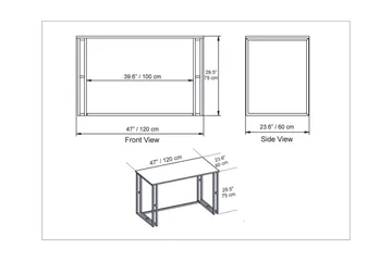 Stodene Skrivebord 120 cm Marmormønster - Hvid - Møbler - Borde - Kontorbord - Skrivebord