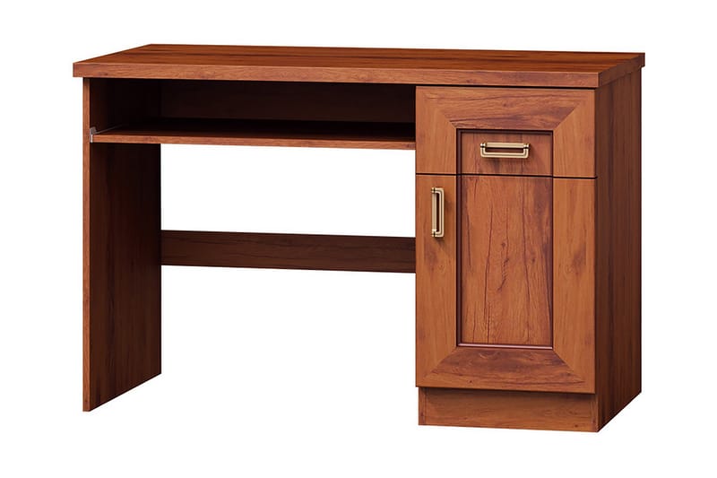 Tadeusz Skrivebord 118 cm med Opbevaring Skuffer+Hylde+Skab - Lysebrun - Møbler - Borde - Kontorbord - Skrivebord