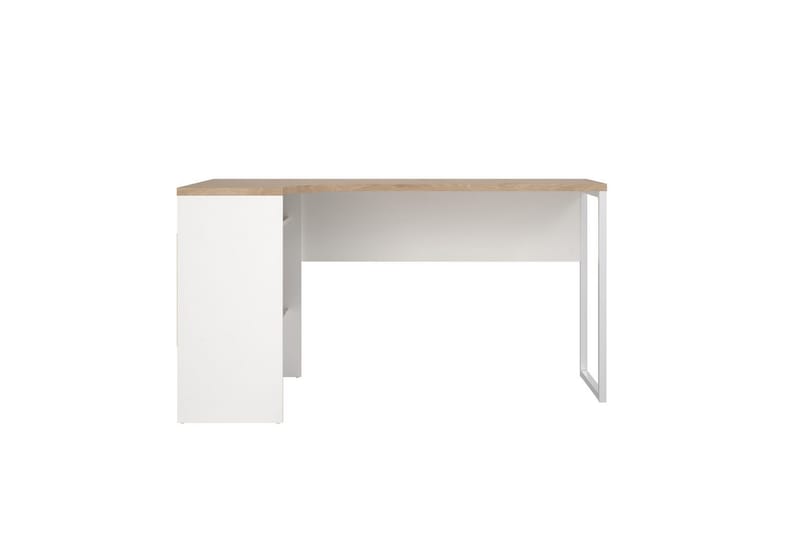 Taketo Hjørneskrivebord 145 cm - Hvid/Natur - Møbler - Borde - Kontorbord - Skrivebord - hjørneskrivebord