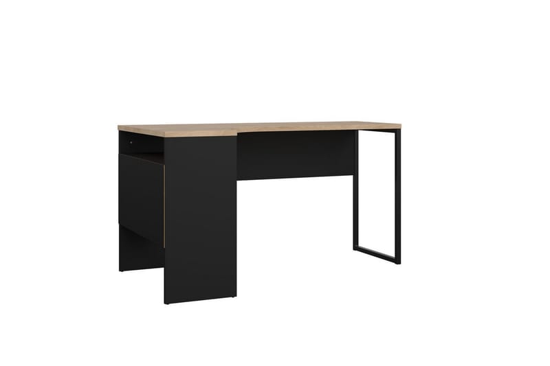 Taketo Hjørneskrivebord 145 cm - Mørkegrå/Natur - Møbler - Borde - Kontorbord - Skrivebord - hjørneskrivebord