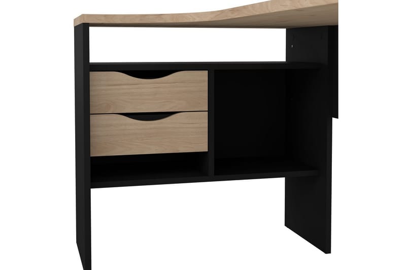 Taketo Hjørneskrivebord 145 cm - Mørkegrå/Natur - Møbler - Borde - Kontorbord - Skrivebord - hjørneskrivebord