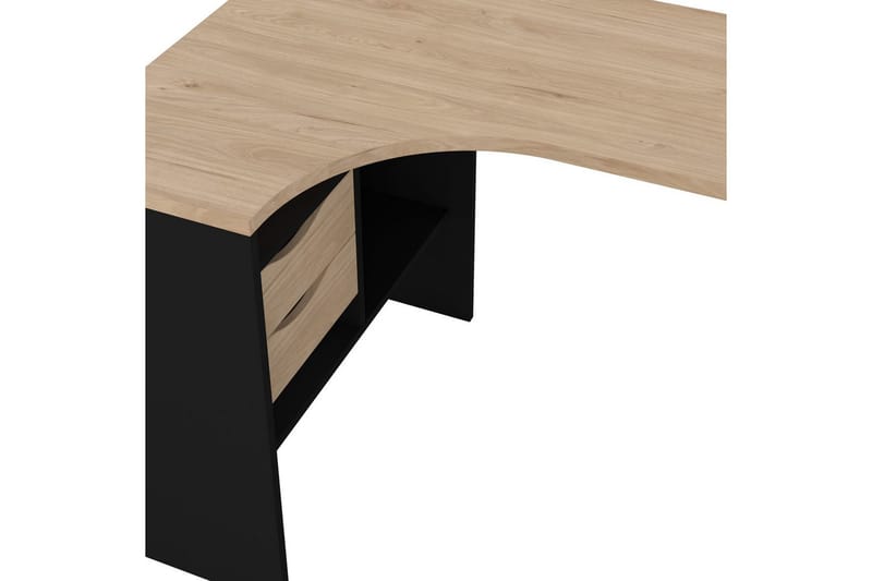 Taketo Hjørneskrivebord 145 cm - Mørkegrå/Natur - Møbler - Borde - Kontorbord - Skrivebord - hjørneskrivebord