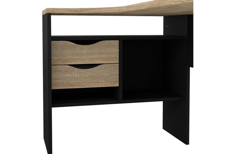 Taketo Hjørneskrivebord 145 cm - Mørkegrå/Natur - Møbler - Borde - Kontorbord - Skrivebord - hjørneskrivebord