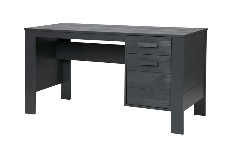 Tenney Computerbord 141 cm med Opbevaring Skuffe + Skab - Stålgrå - Skrivebord