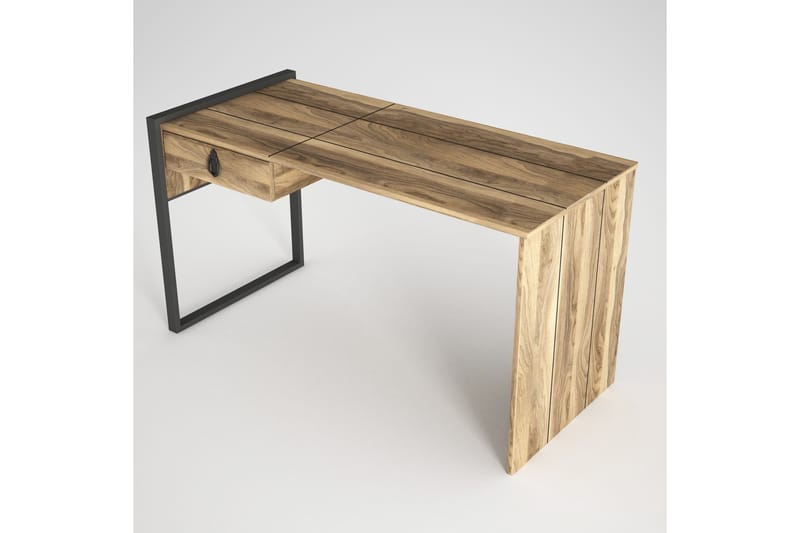 Tera Home Skrivebord 124 cm med Opbevaring Skuffe - Valnøddebrun - Skrivebord