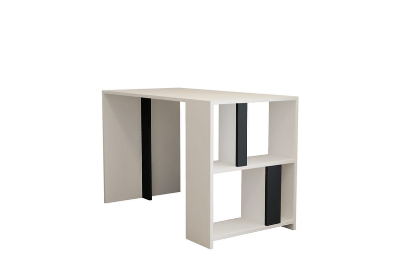 Timiza Skrivebord 120 cm med Opbevaring Hylde - Hvid/Antracit - Møbler - Borde - Kontorbord - Skrivebord