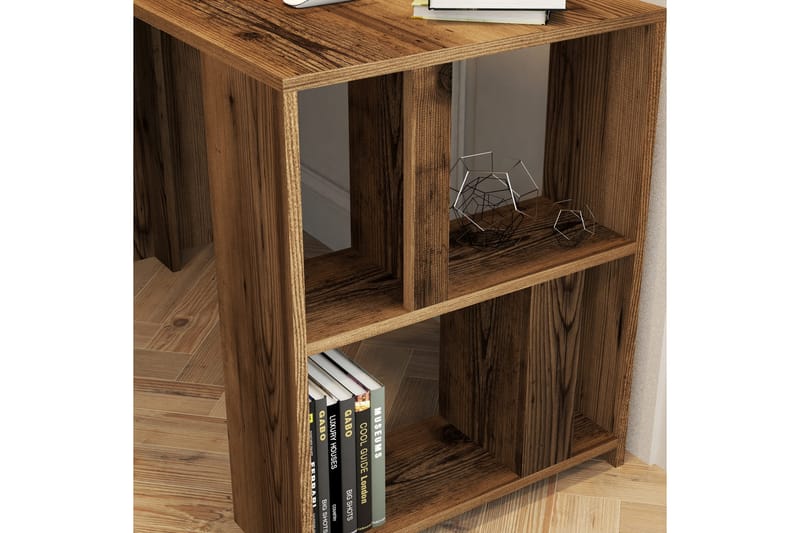 Timiza Skrivebord 120 cm med Opbevaring Hylde - Valnøddebrun - Møbler - Borde - Kontorbord - Skrivebord