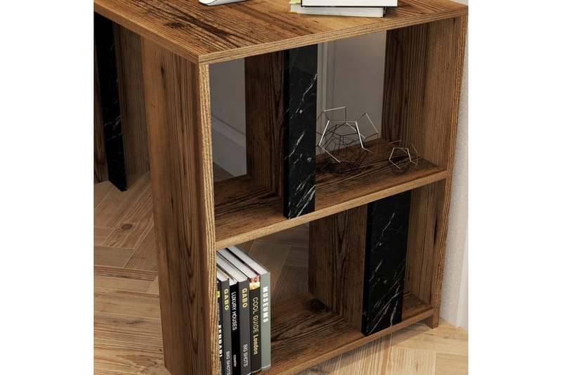 Timiza Skrivebord 120 cm med Opbevaring Hylde - Valnøddebrun/Sort - Møbler - Borde - Kontorbord - Skrivebord