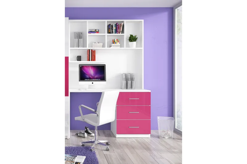 Tina Skrivebordsæt, Hvid/Lyserød