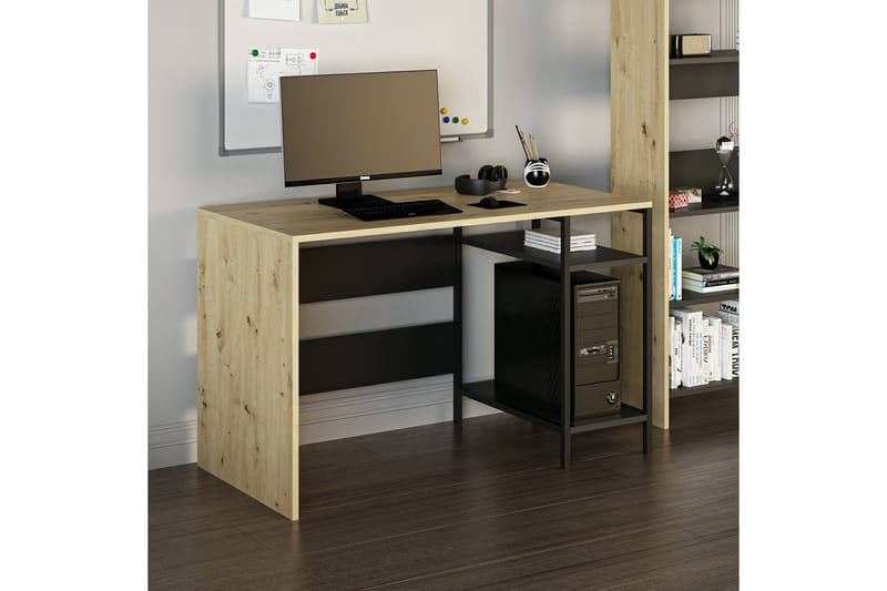 Tiran Skrivebord 56 cm - Oak/Sort - Møbler - Borde - Kontorbord - Skrivebord