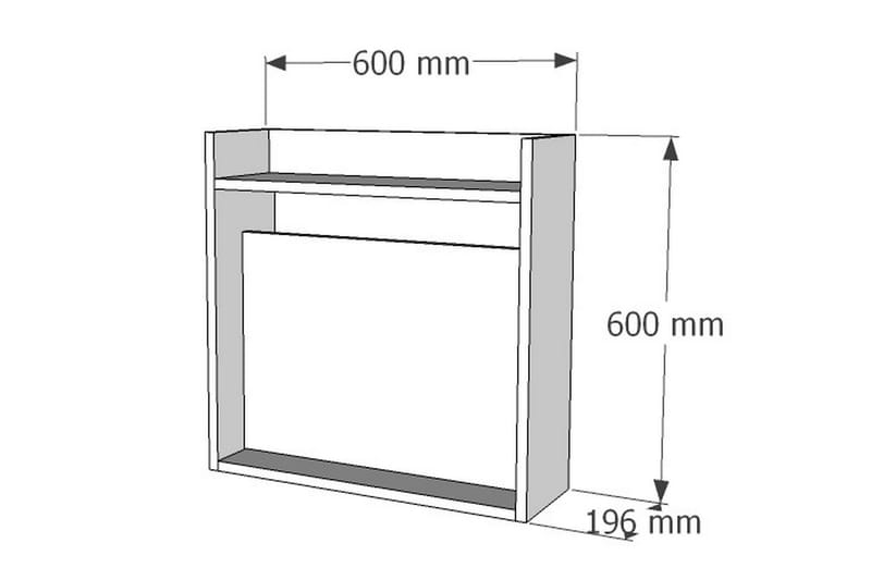 Toppley Vægskrivebord 60 cm med Opbevaring Hylder - Hvid/Valnøddebrun - Skrivebord