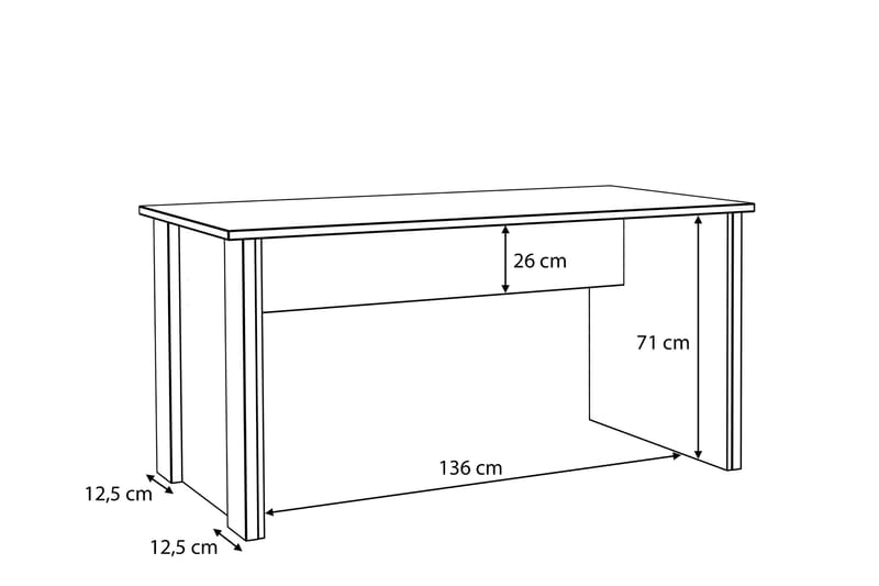 Torelles Skrivebord 153 cm - Brun / grå - Skrivebord