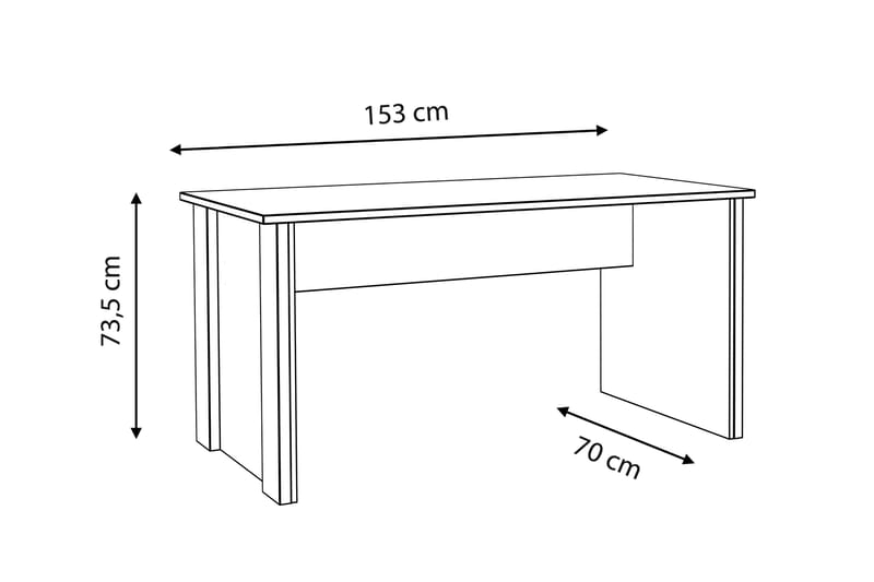 Torelles Skrivebord 153 cm - Brun / grå - Møbler - Borde - Kontorbord - Skrivebord