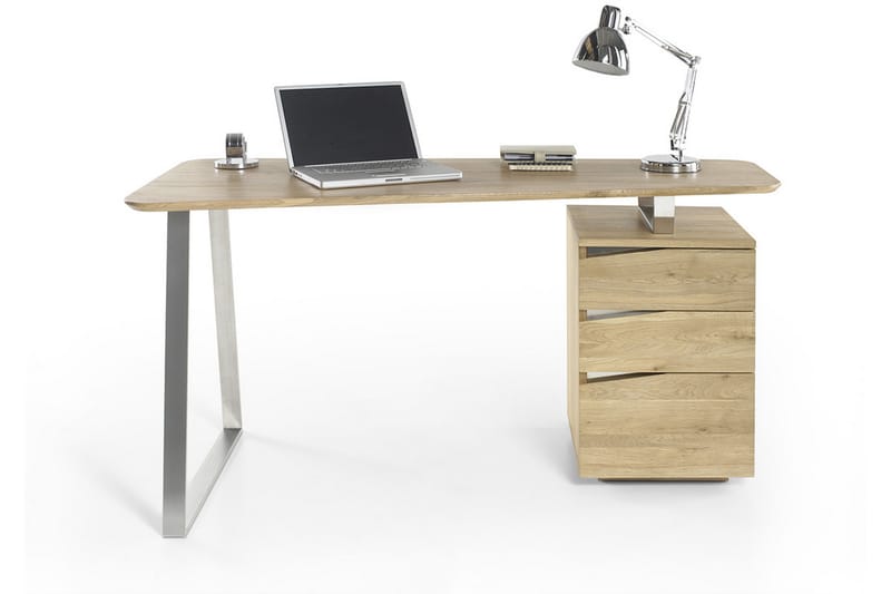 Tori Skrivebord 150 cm med Opbevaring 3 Skuffer - Massivt Eg - Møbler - Borde - Kontorbord - Skrivebord