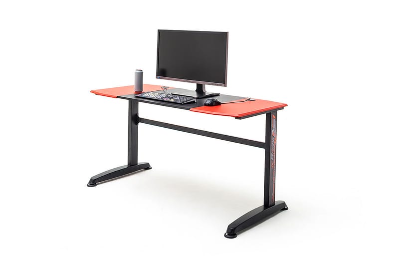 Tracis Gaming Skrivebord 140 cm - Rød/Sort/Metal - Skrivebord - Computerbord