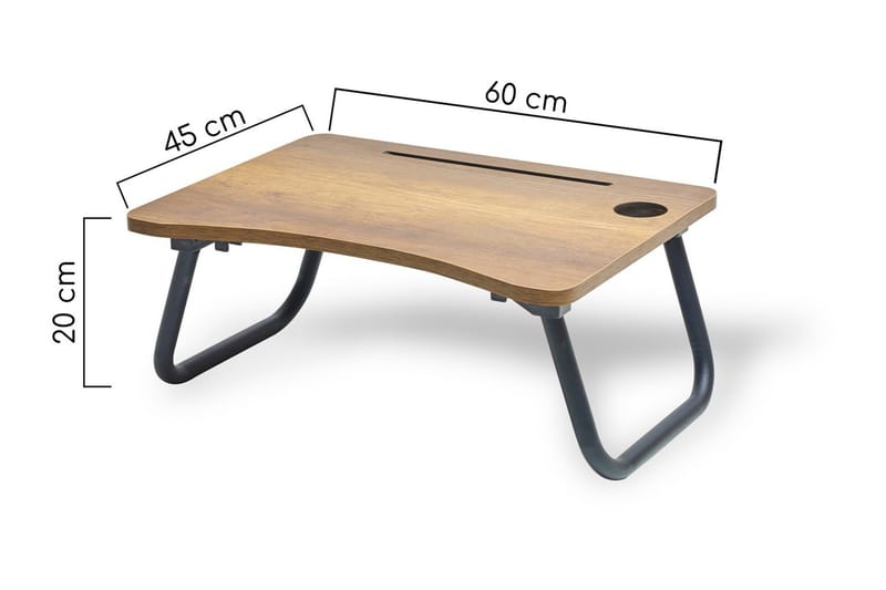 Tukums Bærbarstativ 60 cm - Valnøddebrun/Sort - Møbler - Borde - Kontorbord - Skrivebord
