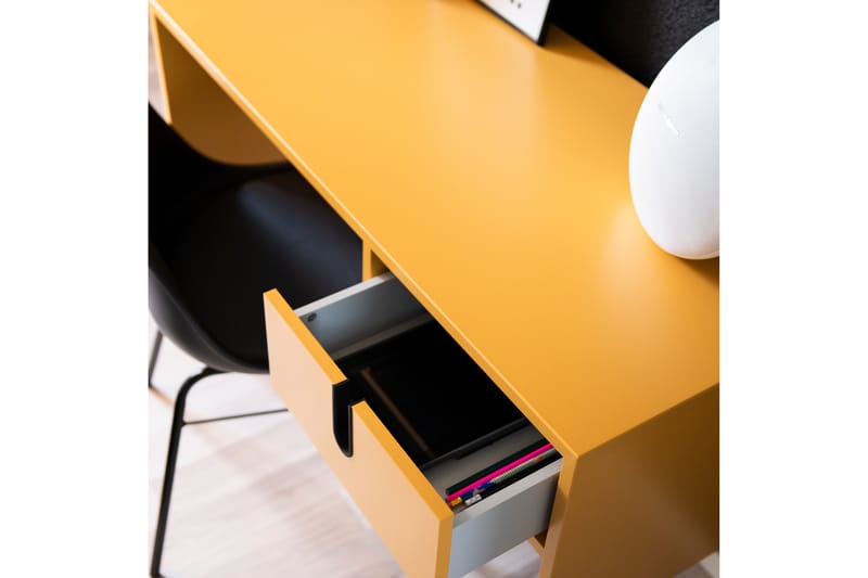 Uno Skrivebord 105 cm med Opbevaring Skuffe Gul - Tenzo - Skrivebord