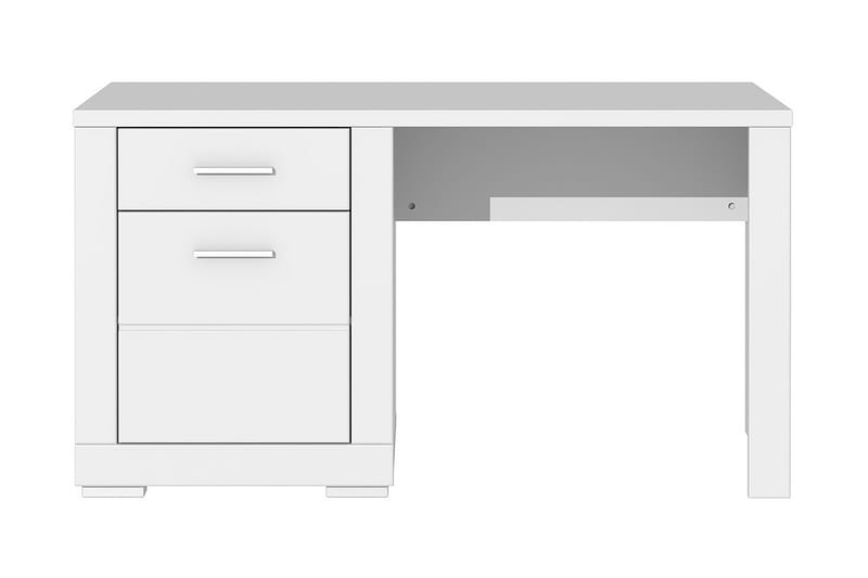 Uzayr Skrivebord 138 cm med Opbevaring Hylde + Skab - Hvid - Skrivebord