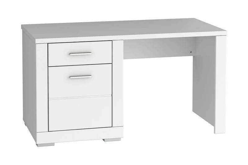 Uzayr Skrivebord 138 cm med Opbevaring Hylde + Skab - Hvid - Møbler - Borde - Kontorbord - Skrivebord