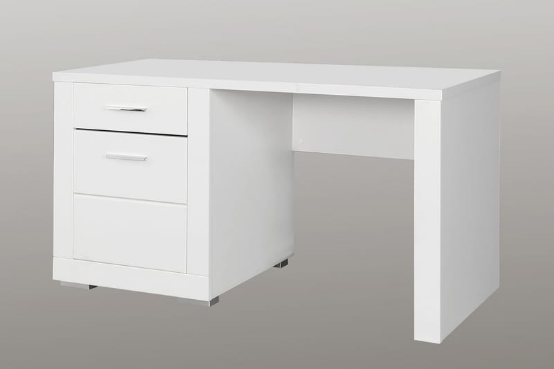 Uzayr Skrivebord 138 cm med Opbevaring Hylde + Skab - Hvid - Møbler - Borde - Kontorbord - Skrivebord