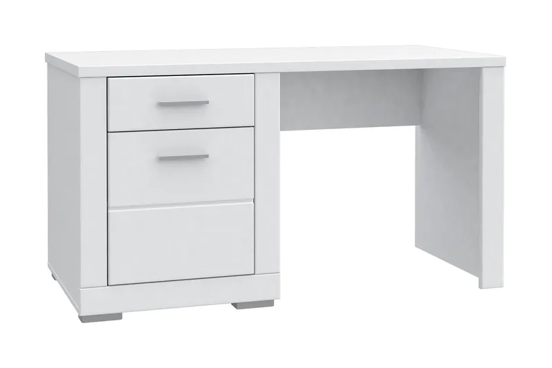 Uzayr Skrivebord 138 cm med Opbevaring Hylde + Skab - Hvid - Møbler - Borde - Kontorbord - Skrivebord