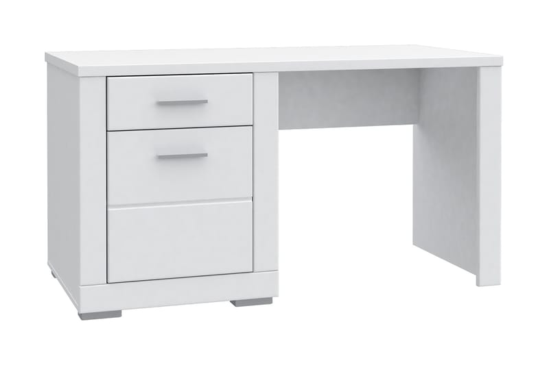 Uzayr Skrivebord 138 cm med Opbevaring Hylde + Skab - Hvid - Møbler - Borde - Kontorbord - Skrivebord