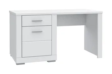 Uzayr Skrivebord 138 cm med Opbevaring Hylde + Skab - Hvid - Møbler - Borde - Kontorbord - Skrivebord