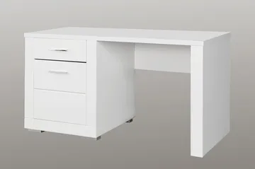 Uzayr Skrivebord 138 cm med Opbevaring Hylde + Skab - Hvid - Møbler - Borde - Kontorbord - Skrivebord