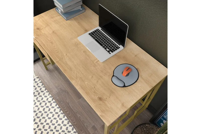 Vinresk Skrivebord 60x74,8x120 cm - Guld/Brun - Møbler - Borde - Kontorbord - Skrivebord
