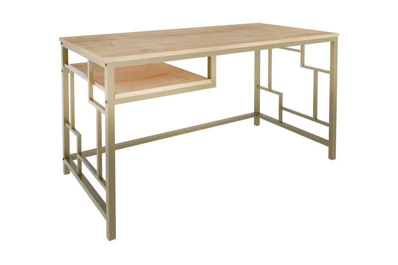 Vinresk Skrivebord 60x74,8x120 cm - Guld/Brun - Møbler - Borde - Kontorbord - Skrivebord
