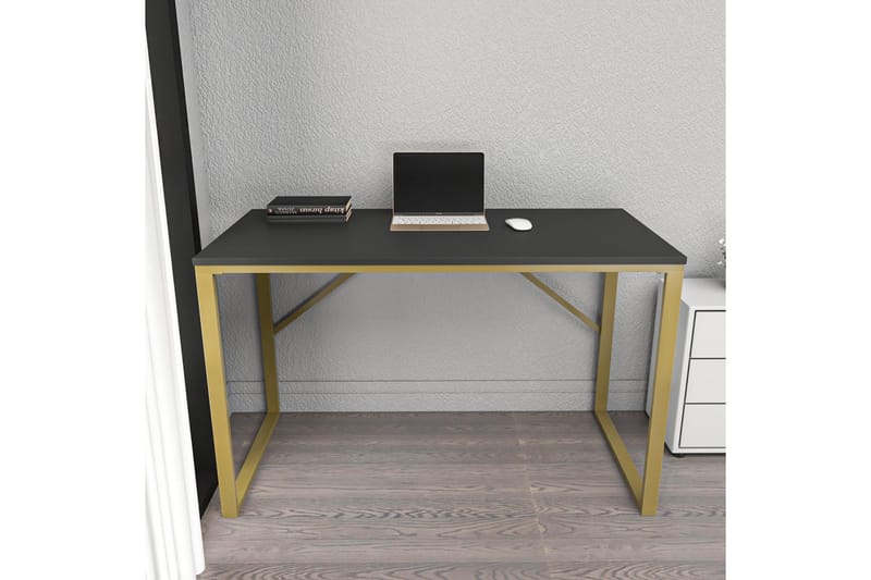 Vinresk Skrivebord 60x74x120 cm - Guld/Antracit - Møbler - Borde - Kontorbord - Skrivebord