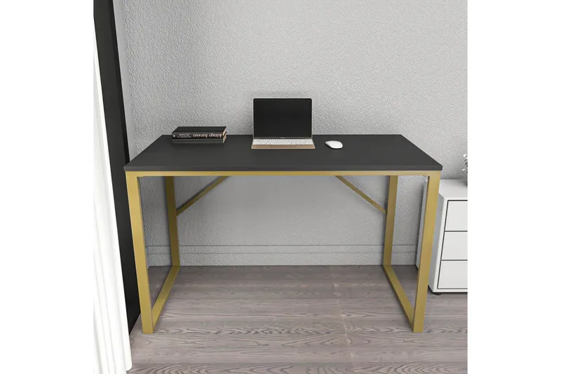 Vinresk Skrivebord 60x74x120 cm - Guld/Antracit - Møbler - Borde - Kontorbord - Skrivebord