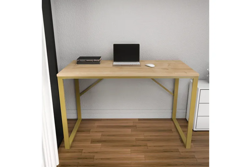 Vinresk Skrivebord 60x74x120 cm - Guld/Brun - Møbler - Borde - Kontorbord - Skrivebord