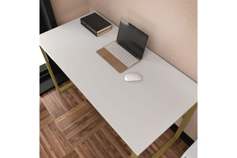 Vinresk Skrivebord 60x74x120 cm - Guld/Hvid - Skrivebord