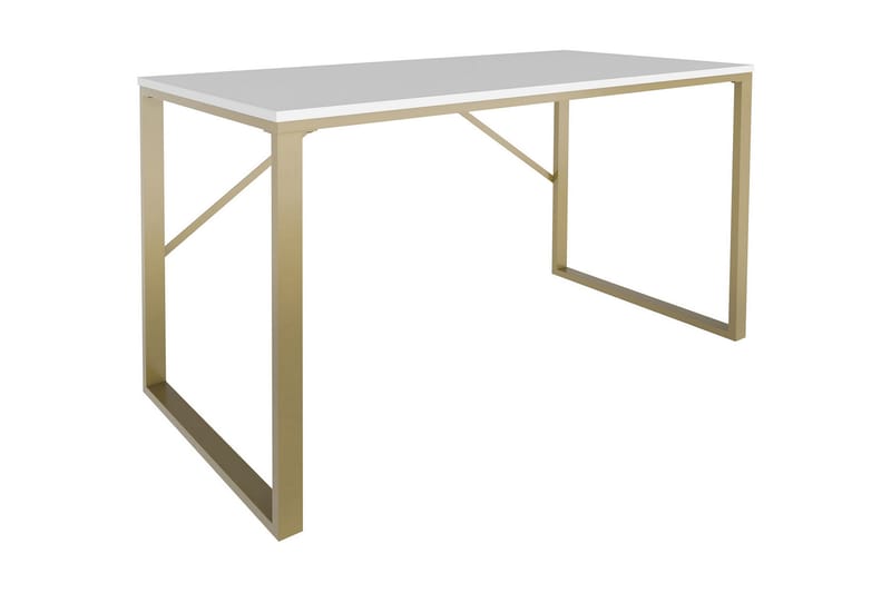 Vinresk Skrivebord 60x74x120 cm - Guld/Hvid - Skrivebord