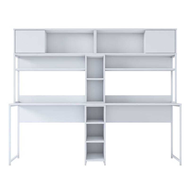 Skrivebord Wallxpert Dara (210 x 170,5 x 50 cm) Hvid - Hvid - Møbler - Borde - Kontorbord - Skrivebord