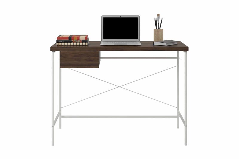 Webster Skrivebord 107 cm med Opbevaring Skuffe Valnøddebrun - Novogratz - Møbler - Borde - Kontorbord - Skrivebord
