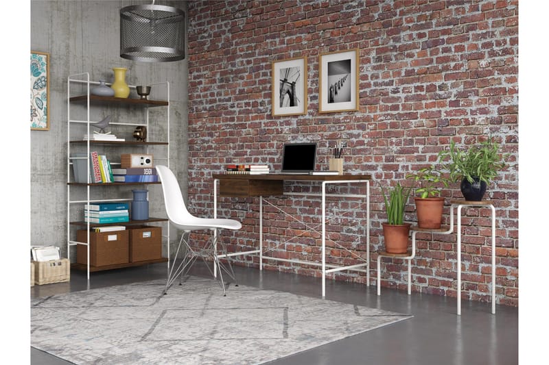 Webster Skrivebord 107 cm med Opbevaring Skuffe Valnøddebrun - Novogratz - Møbler - Borde - Kontorbord - Skrivebord