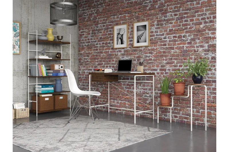 Webster Skrivebord 107 cm med Opbevaring Skuffe Valnøddebrun - Novogratz - Møbler - Borde - Kontorbord - Skrivebord