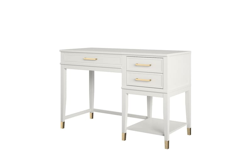 Westerleigh Skrivebord 116 cm Justerbar højde 3 Skuffer Hvid - CosmoLiving - Møbler - Borde - Kontorbord - Skrivebord - hæve-sænke-bord