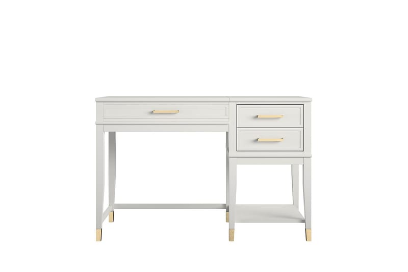 Westerleigh Skrivebord 116 cm Justerbar højde 3 Skuffer Hvid - CosmoLiving - Møbler - Borde - Kontorbord - Skrivebord - hæve-sænke-bord