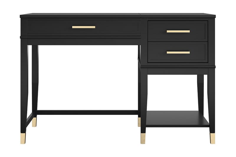 Westerleigh Skrivebord 116 cm Justerbar højde 3 Skuffer Sort - CosmoLiving - Møbler - Borde - Kontorbord - Skrivebord - hæve-sænke-bord
