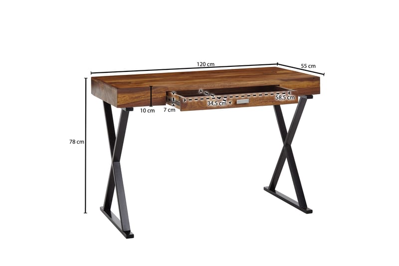 Wilhem Skrivebord 120 cm Rektangulær - Natur - Møbler - Borde - Kontorbord - Skrivebord
