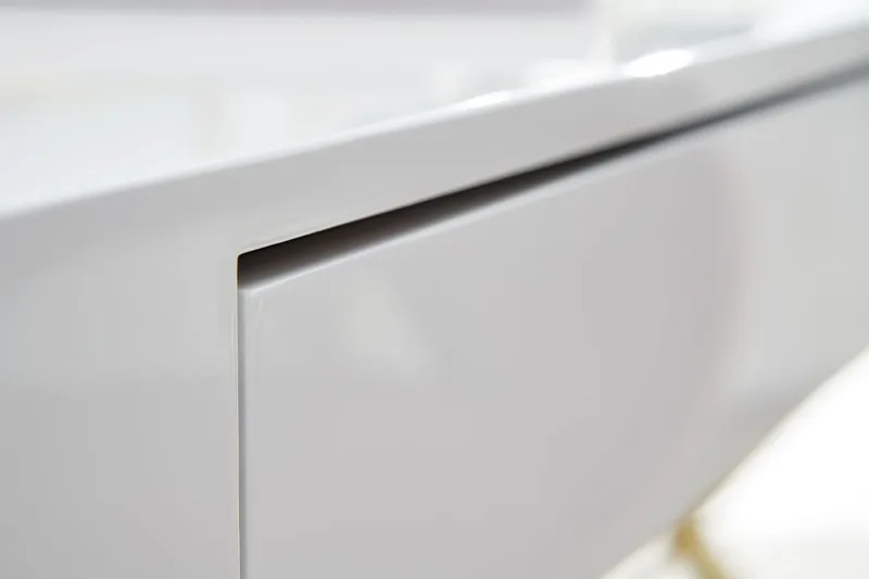 Willowdale Skrivebord 118 cm med Opbevaring 2 Skuffer - Hvid/Guld - Møbler - Borde - Kontorbord - Skrivebord